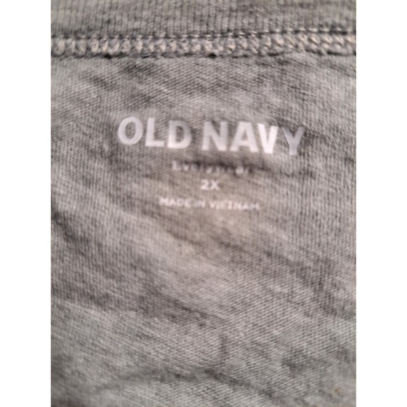 Old Navy Plus Size 2X Womens Gray V Neck Floral Print Short Sleeve Cotton Top - Picture 2 of 8